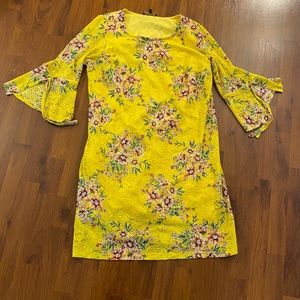 Yellow Floral Ellen Weaver Dress - Size 2X